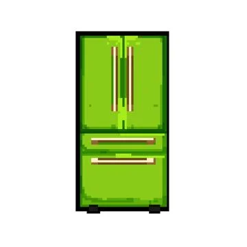Storage fridge refrigerator pixel art vector illustration Stock Illustration