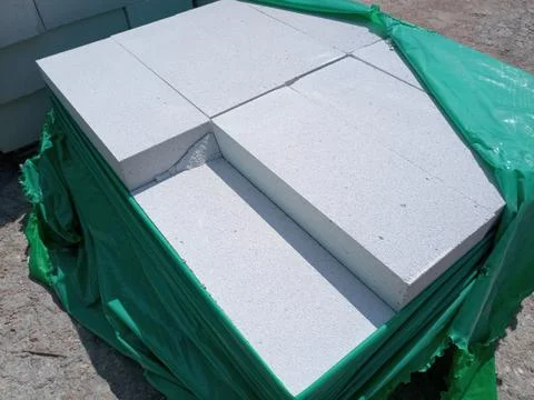 Storage of gas block at the construction base for storage. Stock Photos