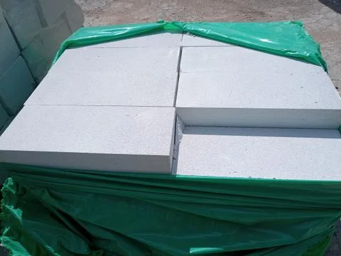 Storage of gas block at the construction base for storage. Stock Photos