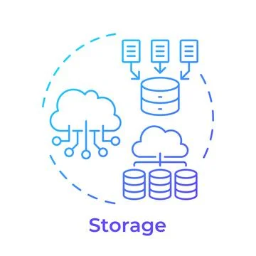 Storage gradient outline concept icon Stockillustratie