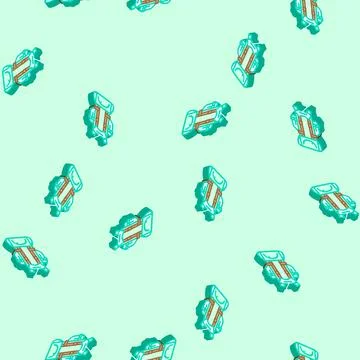 Storage hiking backpack isometric icon seamless pattern 스톡 일러스트