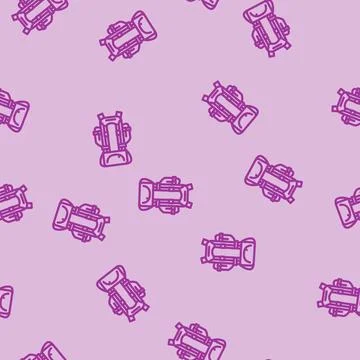 Storage hiking backpack line vector seamless pattern 库存插图