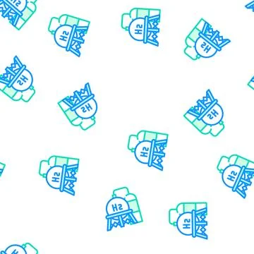 Storage hydrogen tank vector seamless pattern Illustrazione stock