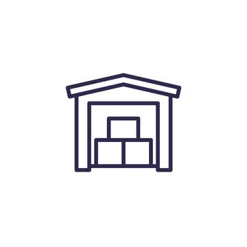 Storage icon, warehouse line vector Stock Illustration