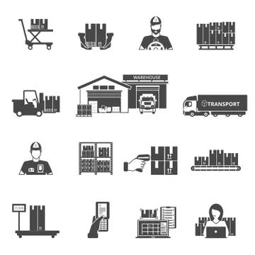 Storage Icons Set 库存插图
