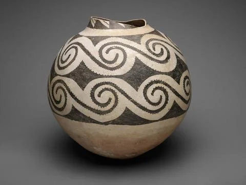 Storage Jar with Horizontal Bands of Interlocking Scrolls 875 CE 1130 Sout... Stock Photos