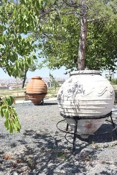 Storage jars, Roman Baths Open-Air Museum Ankara Stock Photos