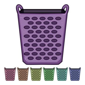 Storage laundry basket plastic cartoon vector graphic Stock Illustration