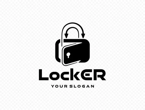 Storage locker shaped lock vector logo design Stock Illustration