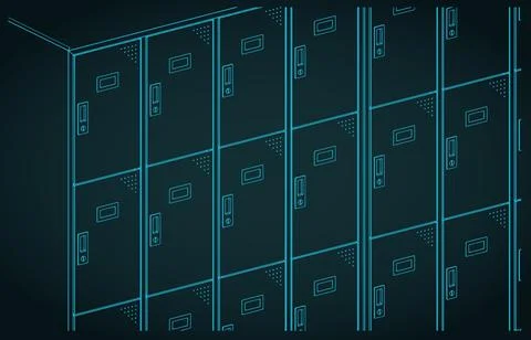 Storage lockers close-up Stock Illustration