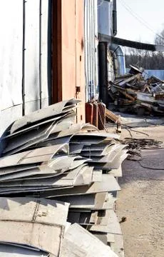 Storage of metal waste production Stock Photos