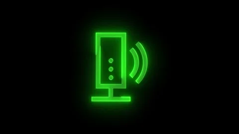 Storage network wireless stroke icon glowing neon animation Stock Footage 289519358