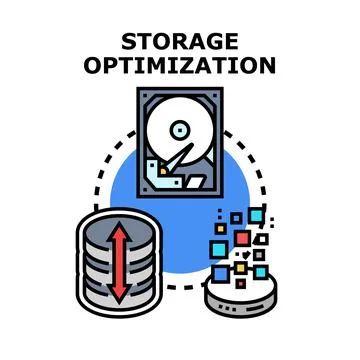 Storage optimization improving data management and efficiency 스톡 일러스트