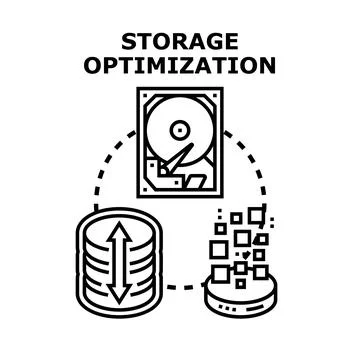 Storage optimization improving data management and efficiency Stock Illustration