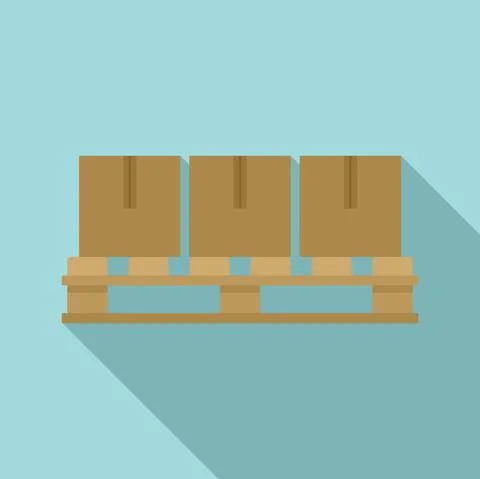 Storage parcel pallet icon, flat style 스톡 일러스트