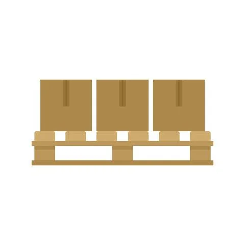 Storage parcel pallet icon flat isolated vector イラスト素材