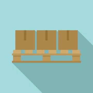 Storage parcel pallet icon, flat style Illustrazione stock
