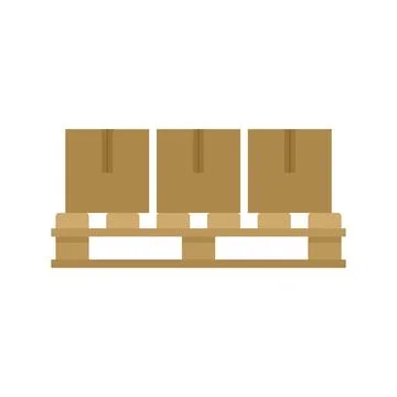 Storage parcel pallet icon flat isolated Illustrazione stock