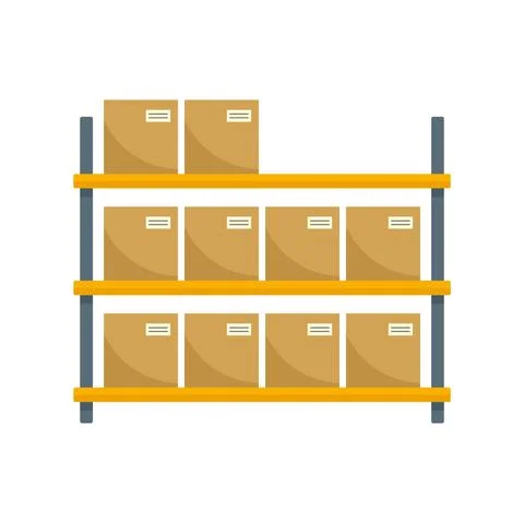 Storage parcel rack icon flat isolated vector Illustrazione stock