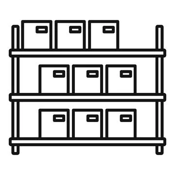 Storage parcel rack icon, outline style Stock Illustration