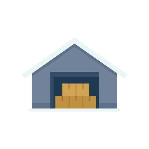 Storage parcel warehouse icon flat isolated vector Stock Illustration