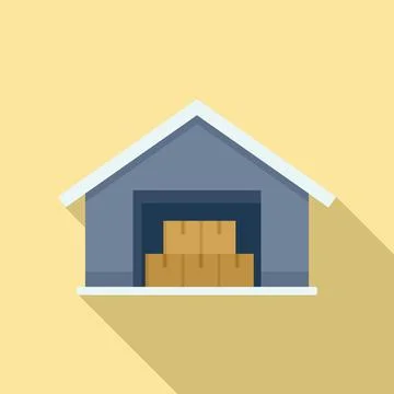 Storage parcel warehouse icon, flat style イラスト素材
