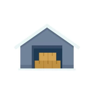 Storage parcel warehouse icon flat isolated Illustrazione stock