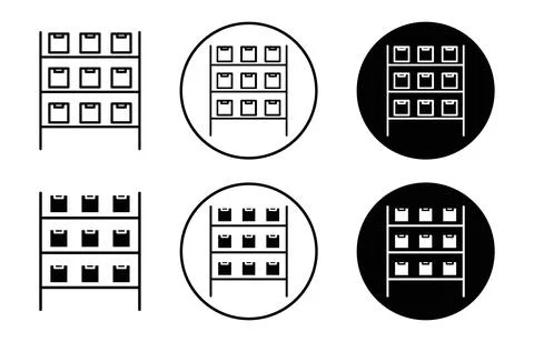 Storage Rack icon Outline flat Icon Stock Illustration