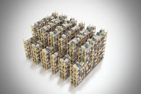 Storage rack isolated Stock Illustration