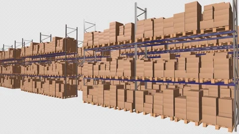 Storage Rack with transparent (alpha) background Stock Footage 252005042