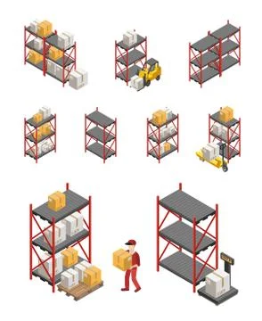 Storage Racks Set Stock Illustration