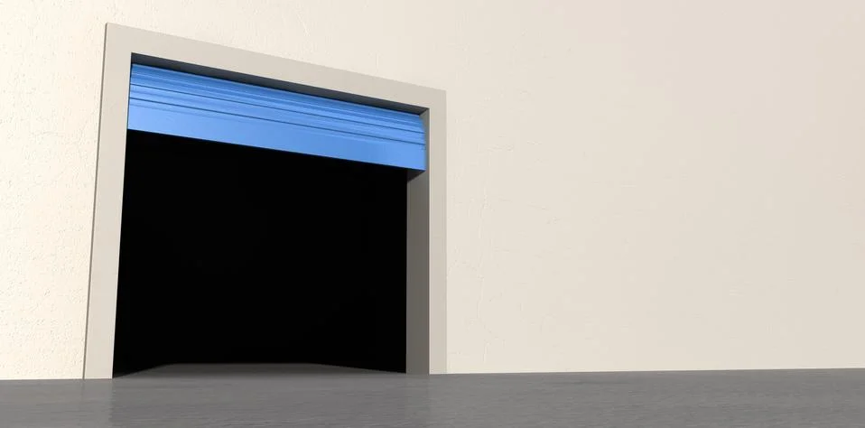 Storage room open and empty 스톡 일러스트