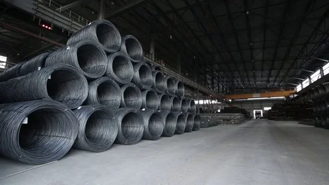 Storage room for the rolled wire Stock Footage 72714603