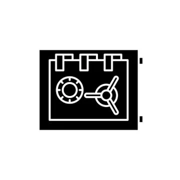 Storage in the safe black icon, vector sign on isolated background. Storage in イラスト素材