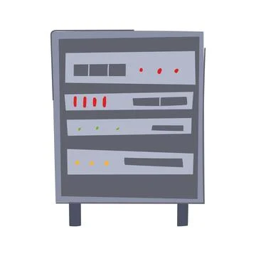 Storage server rack cartoon vector illustration Stock Illustration