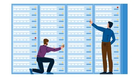 Storage server racks vector Stock Illustration