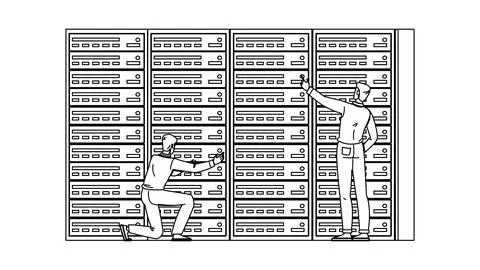 Storage server racks vector Stock Illustration