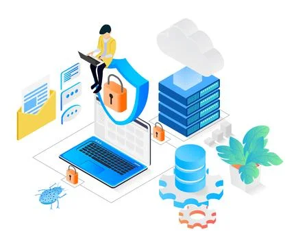 Storage server security Stock Illustration