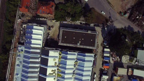 Storage shed from above Stock Footage 98054260