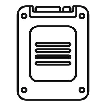 Storage shutter usb icon outline vector. MB archive tb Stockillustratie