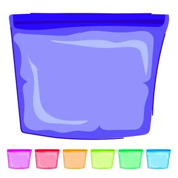 Storage silicone snack bag vector cartoon graphic Stock Illustration