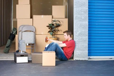 Storage: taking a break from lifting Stock Photos