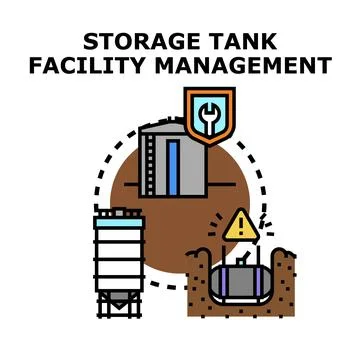 Storage tank and facility management operating concept Illustrazione stock