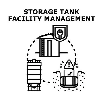Storage tank and facility management operating concept Illustrazione stock