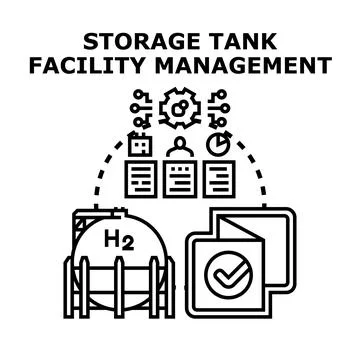 Storage tank facility management concept with hydrogen container 스톡 일러스트