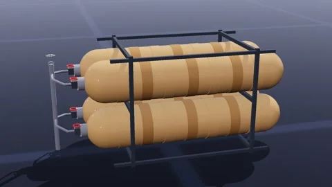 Storage tank hydrogen 3d loop 3D animation seamless loop Vídeos de archivo 341781688