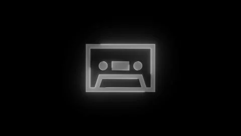 Storage tape stroke icon glowing neon animation Stock Footage 289519660
