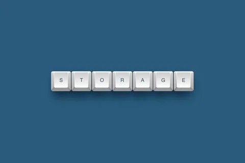 Storage text on a 3d keyboard button with shadow concept series Иллюстрация