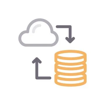 Storage thin line colour icon Stock Illustration