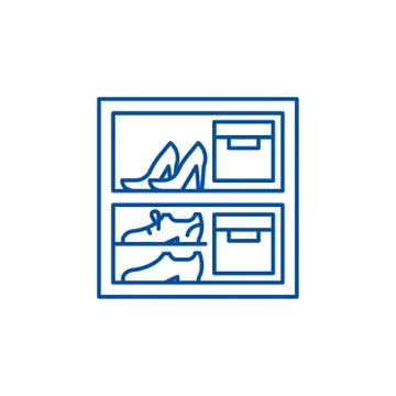Storage of things line icon concept. Storage of things flat vector symbol, sign Stock Illustration